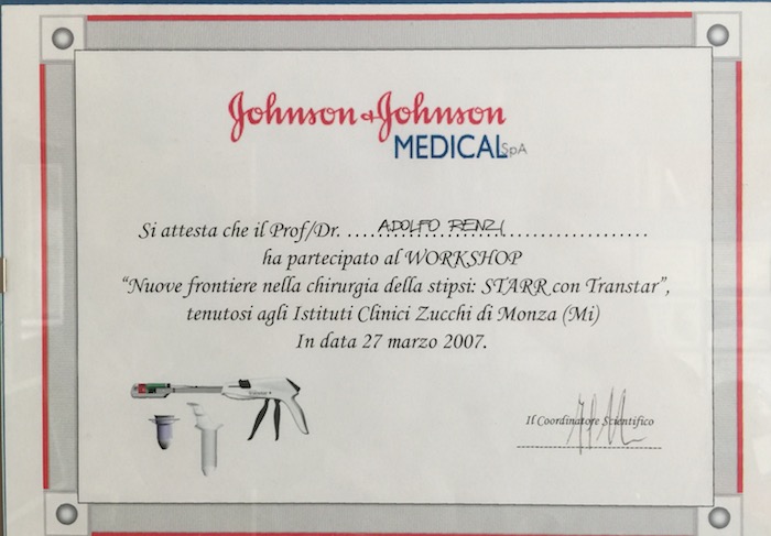 15 2007_3 - Congresso- Certificato Dr. Adolfo Renzi Proctologo