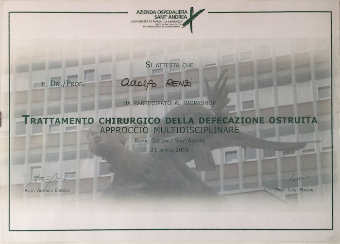 17 2008_4 - Congresso- Certificato Dr. Adolfo Renzi Proctologo