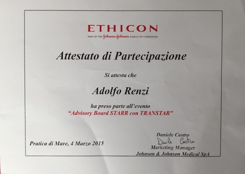 31 2015_4 - Congresso- Certificato Dr. Adolfo Renzi Proctologo